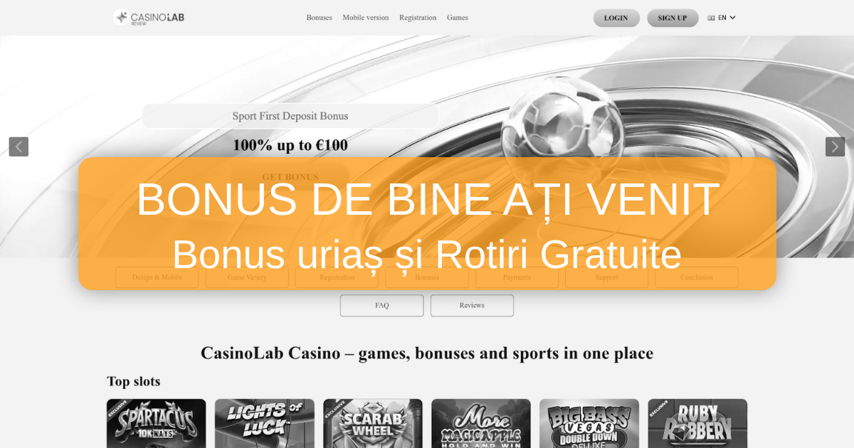 CasinoLab - Casino Online Oficial în România | Bonus 500€